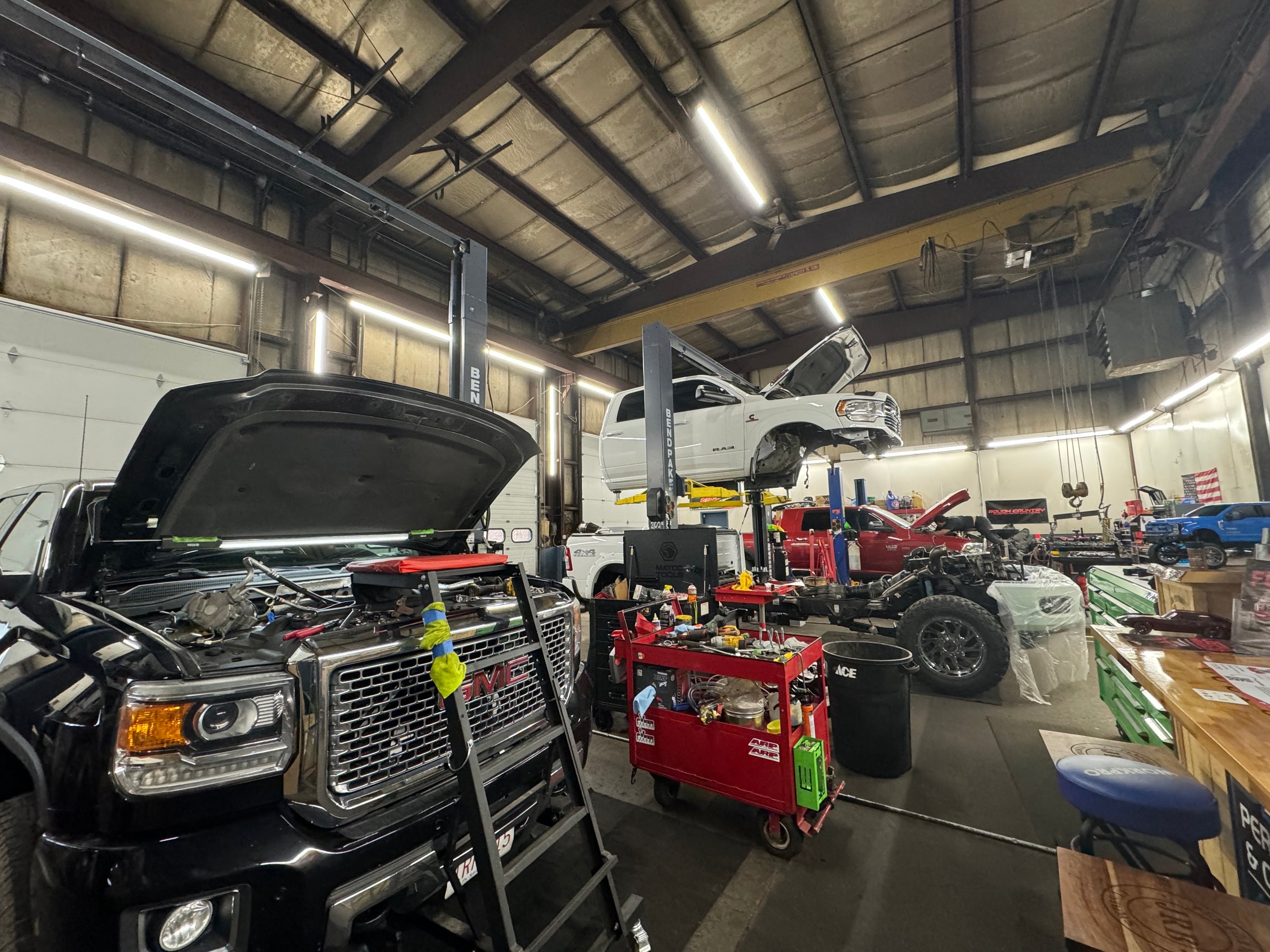 perspective view of JRB service center mechanics bays