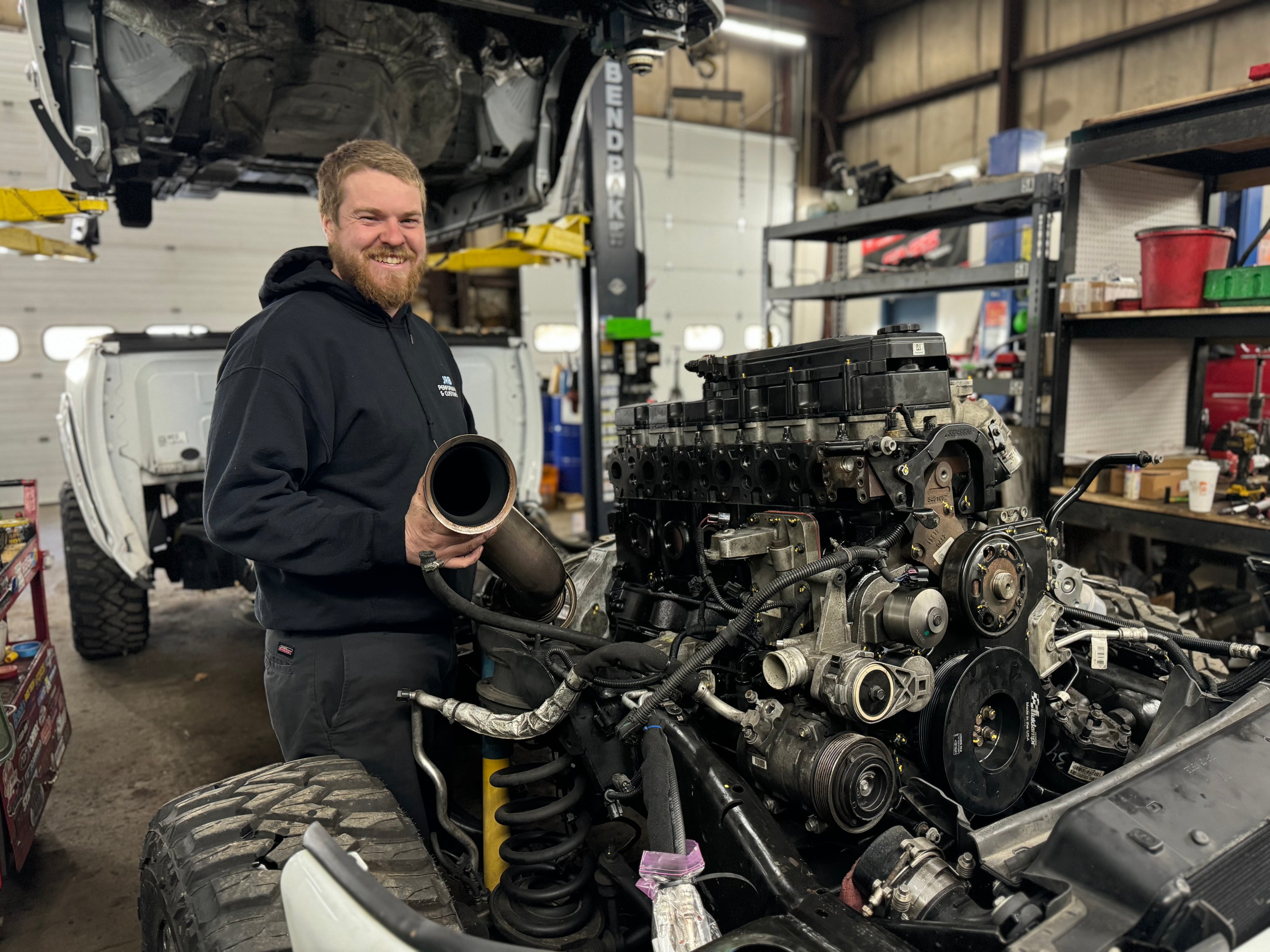 JRB employee working on engine